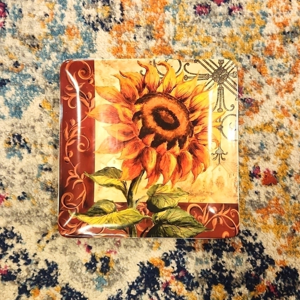 Certified International Sunflower Decor Plate